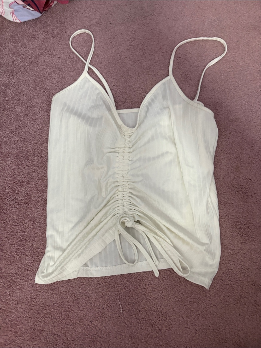 Rue21 Cream Ruched Cami Tank Top